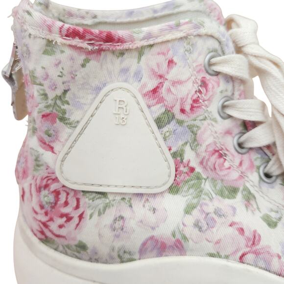 R13 Kurt high top platform floral distressed chunky edgy skater sneakers Sz 39 9 - Picture 4 of 7